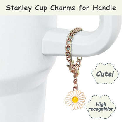 Stanley - Cup Accessories Set with Straw Cover, Spill-Proof Stopper & Flower Handle Charm - Cream