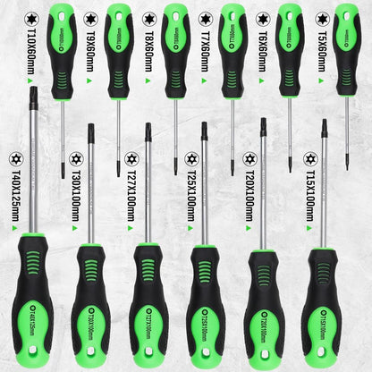 SWANLAKE Magnetic Torx Screwdriver Set - 13-Piece Star Screwdriver Set T5 to T40