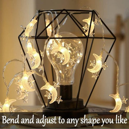 Fielegen 40 LED Moon String Lights - Battery Operated 20ft Fairy Lights for Patio & Wedding Decor