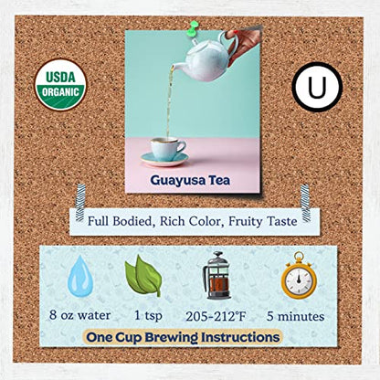 Fermentaholics USDA Certified Organic Loose-Leaf Guayusa Tea - Perfect For Homebrewing Kombucha, Hot Tea, And Iced Tea - OU Kosher Certified – Premium Taste, Aroma, And Flavor