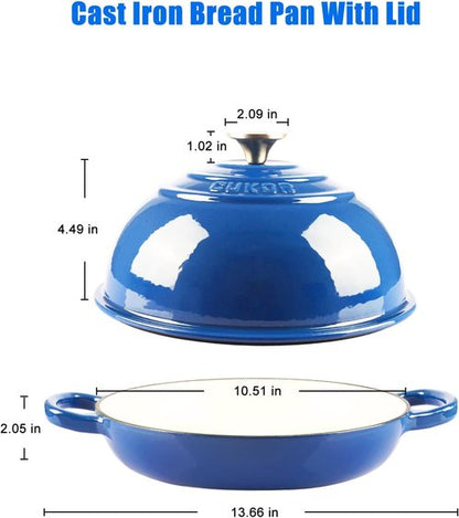 CUKOR 7QT Dutch Oven Pot - Enameled Cast Iron for Baking & Cooking | Non-Stick Lid for Oven & Stovetop