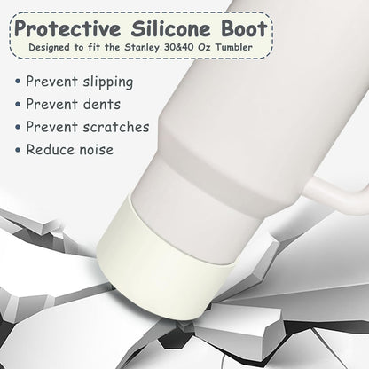 Stanley - Cup Accessories Set with Straw Cover, Spill-Proof Stopper & Flower Handle Charm - Cream