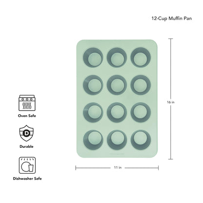 KitchenAid 12-Cup Nonstick Aluminized Steel Muffin Pan, Pistachio