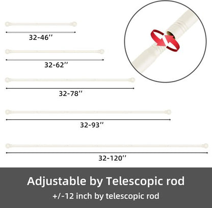 GXOACKJ Decorative Curtain Rods - Heavy Duty Metal, Ivory White, 28-78 Inch with Brackets