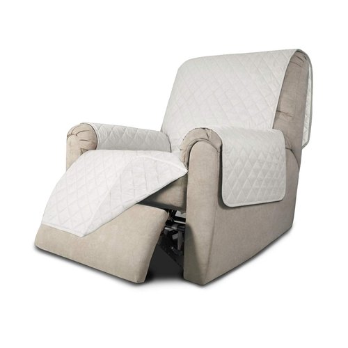 Easy-Going Recliner Chair Slipcover Reversible Sofa Cover Water Resistant Couch Cover Furniture Protector with Elastic Straps for Pets Dog (Recliner, Ivory/Ivory)