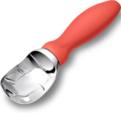 Rainspire Ice Cream Scoop - Heavy Duty Stainless Steel with Comfortable Handle | Perfect for Gelato, Sorbet, and Cookie Dough (Orange)