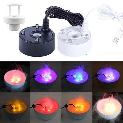 Fog Machine for Water Features with 4 LEDs, 300ml/h Mist – Black (Variation: Black)