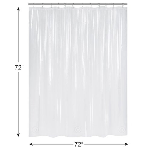 AmazerBath Plastic Shower Curtain Clear Premium PEVA, Clear Shower Curtain Heavy Duty 8G, Weighted Shower Curtains for Bathroom Accessories with 3 Big Stones and 12 Rustproof Grommets, 72x72 Inches
