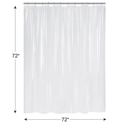 AmazerBath Plastic Shower Curtain Clear Premium PEVA, Clear Shower Curtain Heavy Duty 8G, Weighted Shower Curtains for Bathroom Accessories with 3 Big Stones and 12 Rustproof Grommets, 72x72 Inches