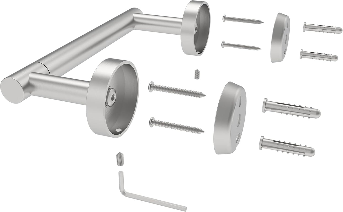RARXTR Toilet Paper Holder - Wall-Mounted SUS304 Stainless Steel Double Post Design | Brushed Nickel Finish