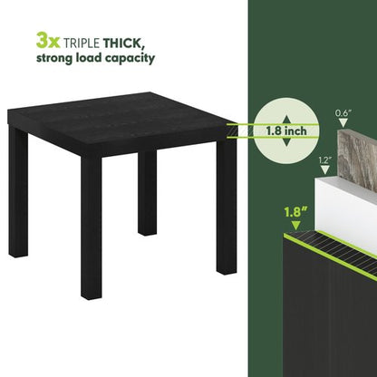 Furinno Classic Homey Square Parsons Side End Table, 1-Pack, Black
