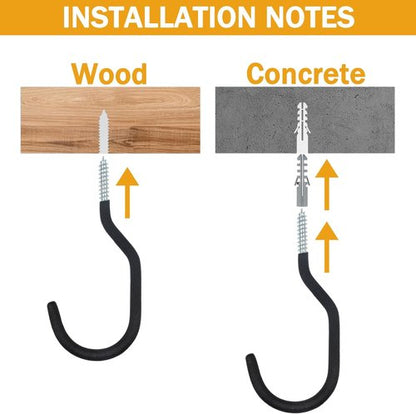 KURUI Heavy-Duty Bicycle Hooks - 9-Inch Garage Ceiling Hangers for Bikes, Lights & Plants