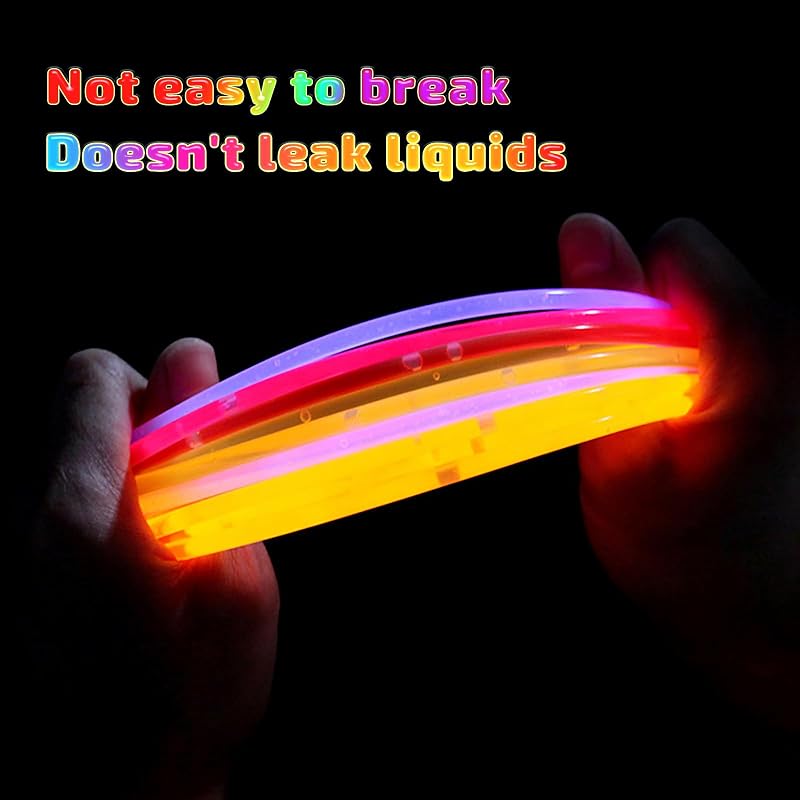 200 Counts Glow Sticks Party Pack - 8" Neon Glow in the Dark Bracelets & Necklaces, Bulk Party Favors