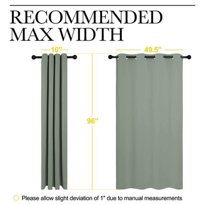 NICETOWN Greyish Green Blackout Curtains 96" Long for Office, Dining Room, Guest Room, Sound Reducing Heat and Cold Block Curtain Panels for Modern Room Decorative (55" Wide, 2 Pieces)