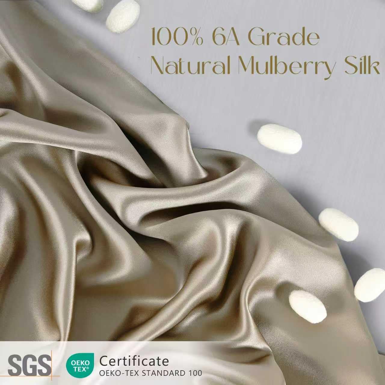 ZIMASILK 100% Pure Mulberry Silk Pillowcase - Hypoallergenic & Smooth for Hair and Skin | Queen 20''x30'', Taupe