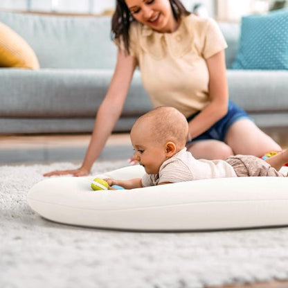 Baby Lounger - Skin-Friendly & Breathable Infant Cushion for Tummy Time | Portable & Lightweight for 0-12 Months (Ivory)