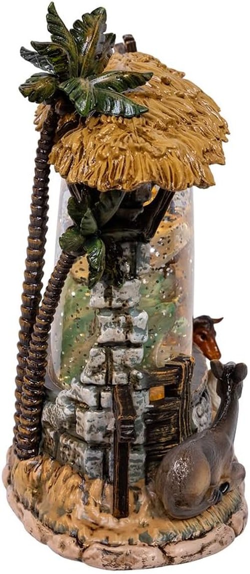 Kurt S. Adler 8-Inch Battery Operated Nativity Scene | Lighted with Spinning Glitter Water
