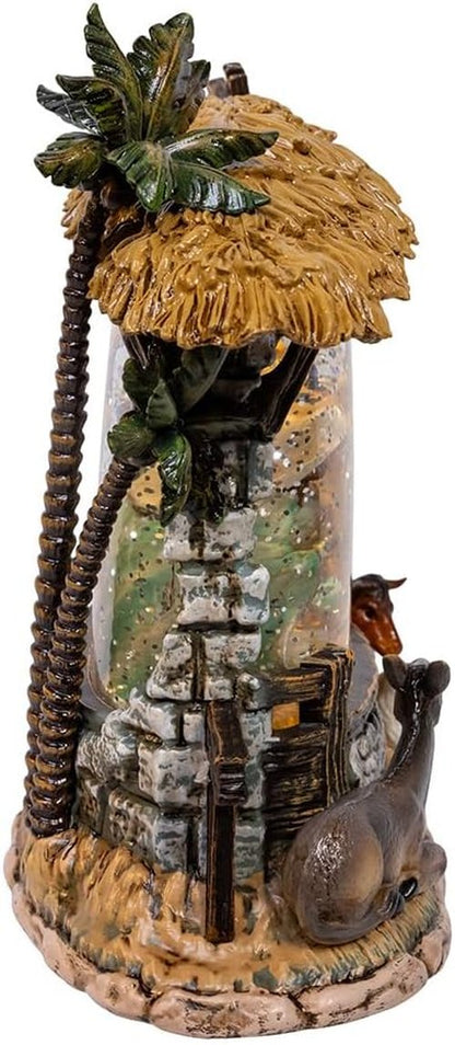 Kurt S. Adler 8-Inch Battery Operated Nativity Scene | Lighted with Spinning Glitter Water