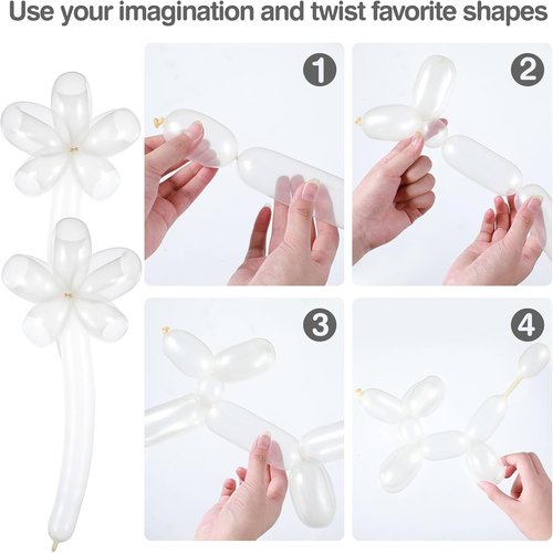 Lenwen 1000 Pcs Long Latex Twisting Balloons - Perfect for Birthday, Wedding & Party Decorations