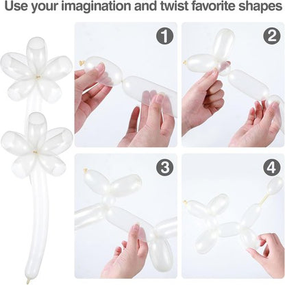 Lenwen 1000 Pcs Long Latex Twisting Balloons - Perfect for Birthday, Wedding & Party Decorations