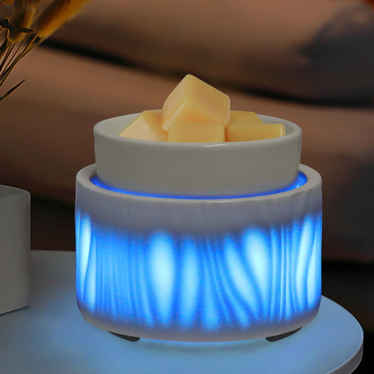 Skiennix Ceramic Wax Melt Warmer - 3-in-1 Electric Fragrance Burner with 7-Color LED Light | Perfect Gift for Home Décor