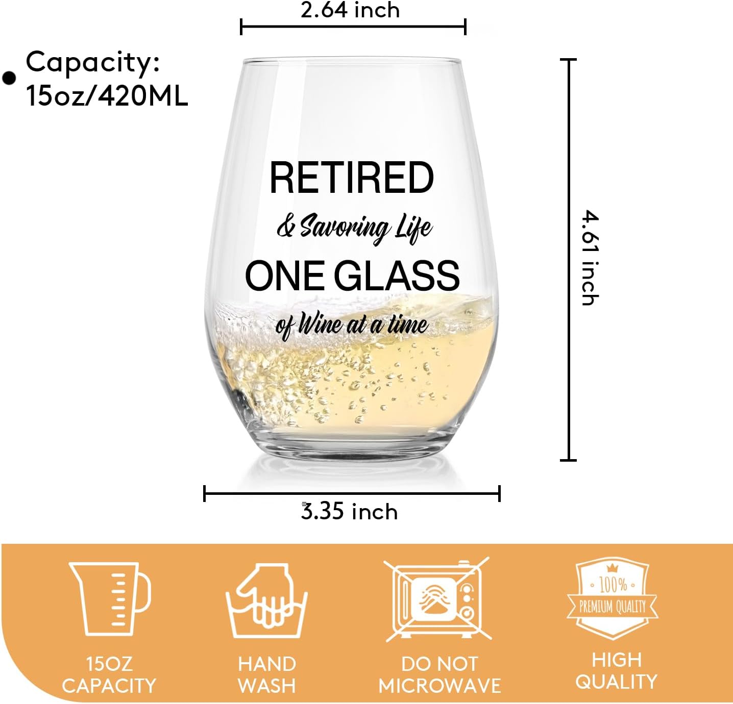 Retirement Gifts for Woman Men, Funny Retirement Wine Glass Gift, Happy Retirement Party Decor, Retired Gifts Leaving Gift for Coworkers Boss Friend (Clear-RETIRED)