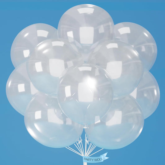 PartyWoo Clear Balloons - 20pcs 18 Inch Transparent Latex Helium Balloons for Celebrations