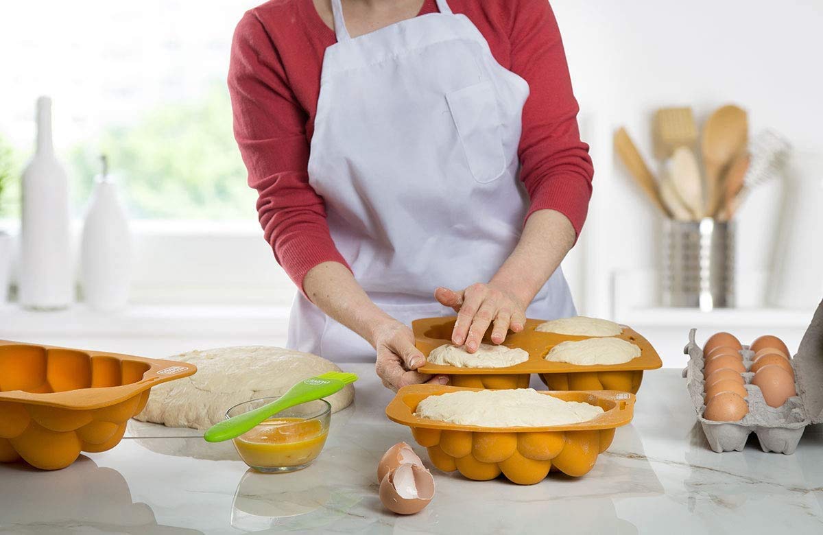 The Kosher Cook Silicone Braided Challah Mold - Large - Braided Oval Challah Pan - Challah Bread Baking Mold - No Shaping Required