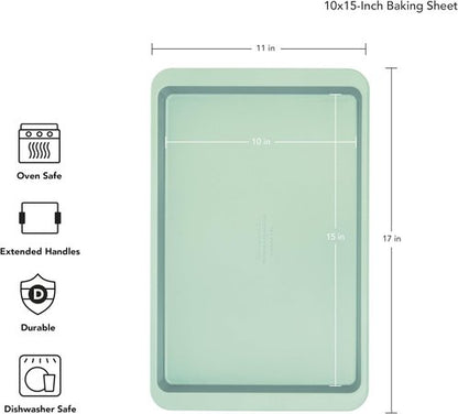 KitchenAid Nonstick Aluminized Steel Baking Sheet - 10x15in, Stylish Pistachio Color