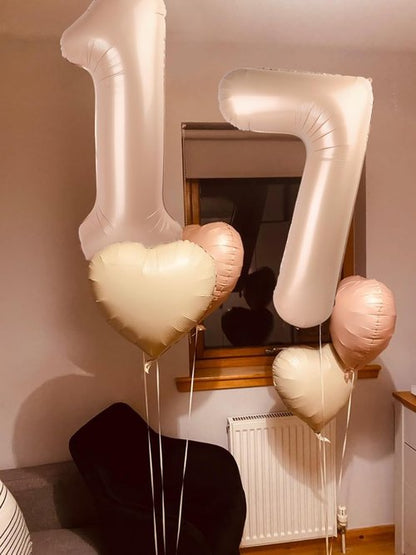 40 Inch Light Brown Number 7 Balloon | Perfect for Birthdays, Engagements, and Graduations