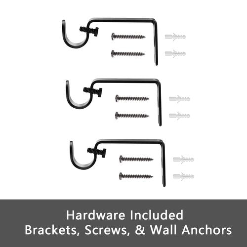 GXOACKJ Curtain Rods for windows 28-78 inch, 5/8 inch Decorative Matte Black Splicing Heavy Duty Metal Curtain Rod set with Brackets