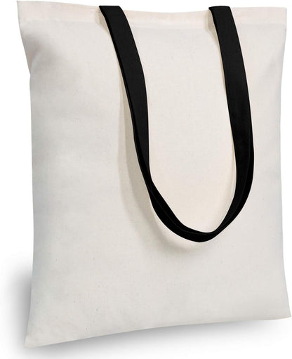 TOPDesign Cotton Tote Bags - 6-Pack Lightweight Reusable Grocery Bags for DIY & Promotions