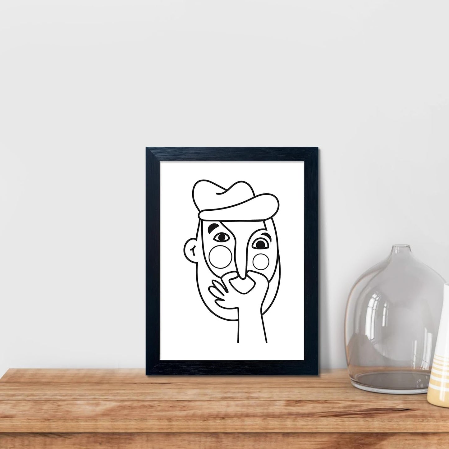 Regine Switzerland Funny Bathroom Wall Art - Modern Minimalist Canvas Print | Black & White Decor