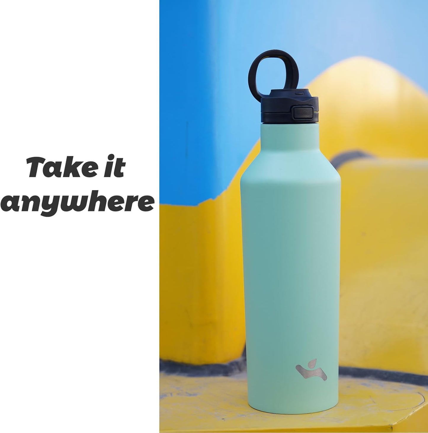 Skiennix Insulated Water Bottle - 17 OZ Double Wall Vacuum Stainless Steel Flask with Straw | Rainbow Finish