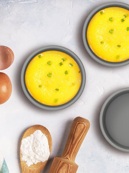 Skiennix Silicone Air Fryer Egg Mold - 3 Pcs Reusable Nonstick Poached Cups | BPA Free & Dishwasher Safe