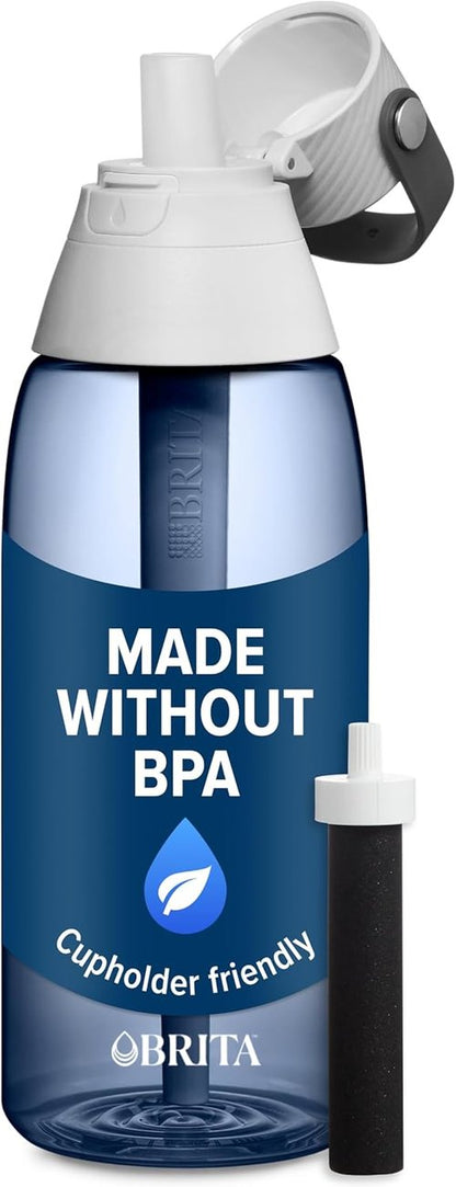 Brita Premium Filtering Water Bottle - BPA-Free, Reusable, Night Sky | 36 oz, Lasts 2 Months