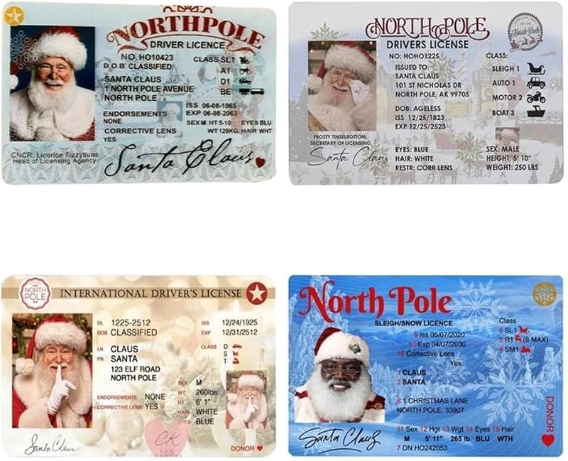 Santa Flying License Ornament with Sleigh Key Box Christmas Decor