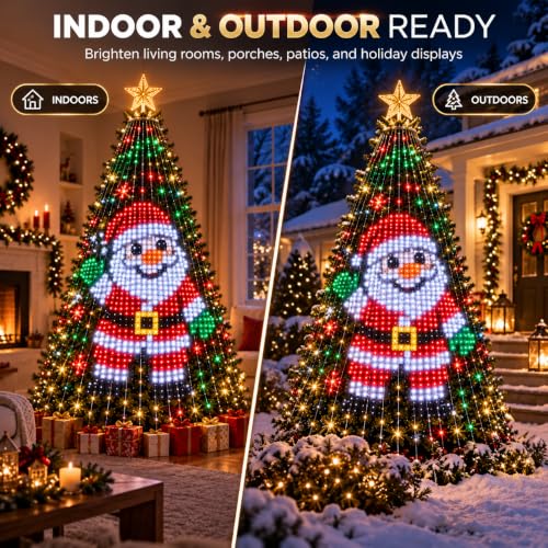 Smart Animated Christmas Tree Lights - DIY Pixel Light Show 6.9ft/2.1m (400 Lights) - App & Remote Control