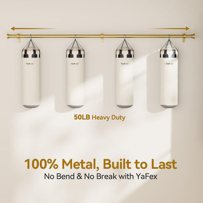 YaFex Curtain Rods - Heavy Duty 1 Inch Adjustable Window Treatment Rods | 32-84 Inch, Modern Gold Design