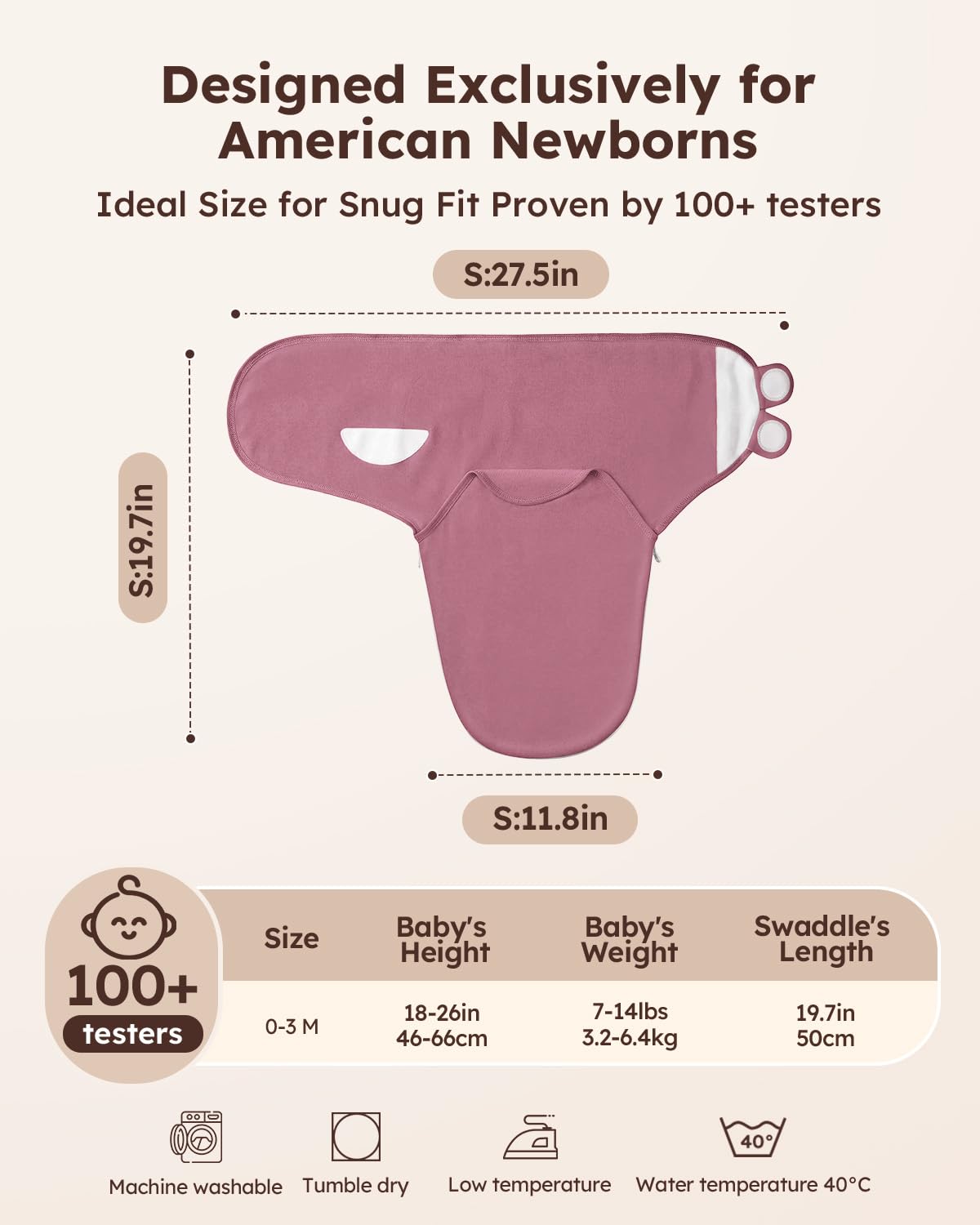 Yoofoss Baby Swaddle Sack - 100% Organic Cotton, Adjustable Design for Newborns 0-3 Months, Soft & Breathable