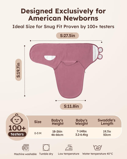 Yoofoss Baby Swaddle Sack - 100% Organic Cotton, Adjustable Design for Newborns 0-3 Months, Soft & Breathable