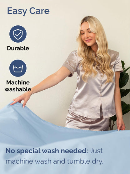 Skiennix Extra Deep King Sheet Set | 6-Piece Breathable Cooling Bedding - Soft, Wrinkle-Free Sky Blue