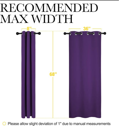 NICETOWN Blackout Curtains - Thermal Insulated Solid Ring Top Drapes for Bedroom | Set of 2, 42 x 68 Inch, Royal Purple