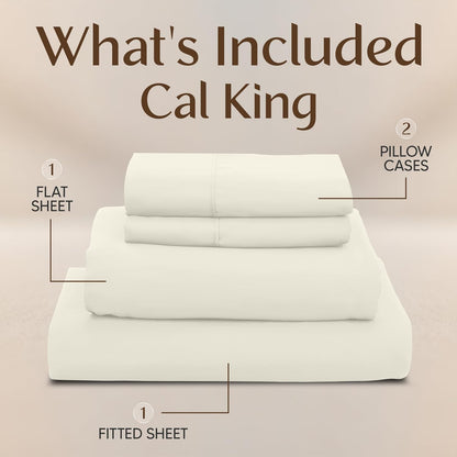 Utopia Bedding California King Sheet Set - Soft, Breathable Microfiber, 4-Piece in Ivory | Oeko-Tex Certified