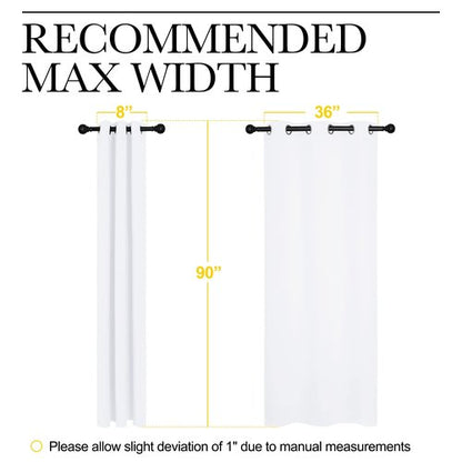 NICETOWN Solid Window Curtain Panels, Grommet, Polyester, Bedroom, White, 42 x 90, Pack of 2