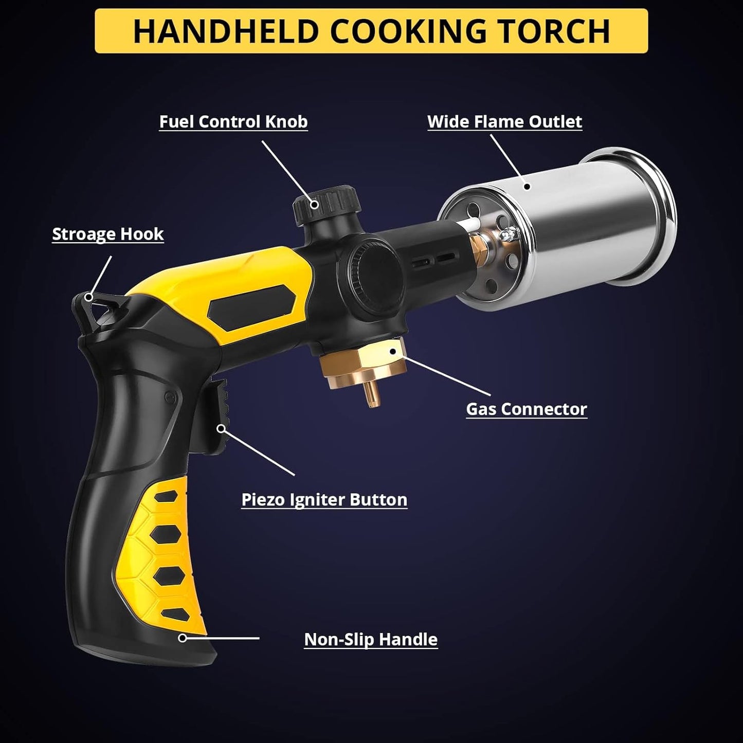 TBTEEK Cooking Torch - Powerful Culinary Grilling Torch for Searing Meat & BBQ | Propane Torch (Tank Not Included)