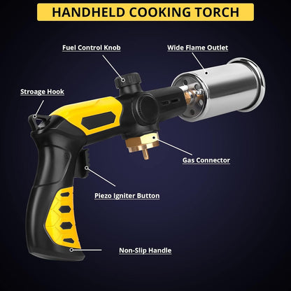 TBTEEK Cooking Torch - Powerful Culinary Grilling Torch for Searing Meat & BBQ | Propane Torch (Tank Not Included)