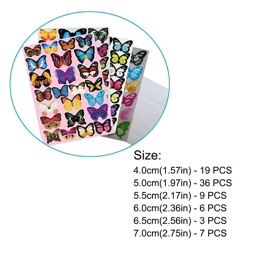Skiennix 80 PCS Butterfly Wall Decals - 3D Home Decor Stickers for Stunning Room Transformation
