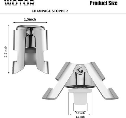 +WOTOR 3 Pack Silver Champagne Stopper