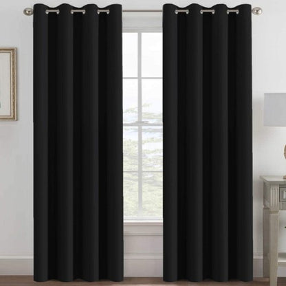 H.VERSAILTEX 100% Blackout Curtains - Thermal Insulated 96-Inch Panel for Bedroom & Living Room | Jet Black